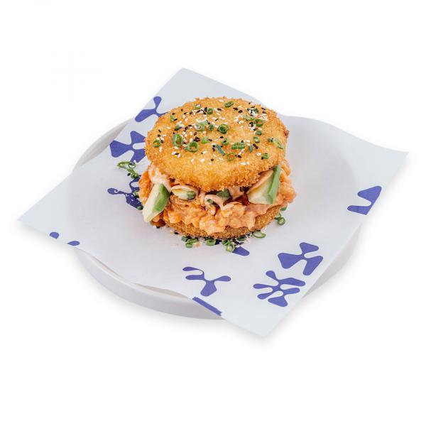 Salmon sushi burger